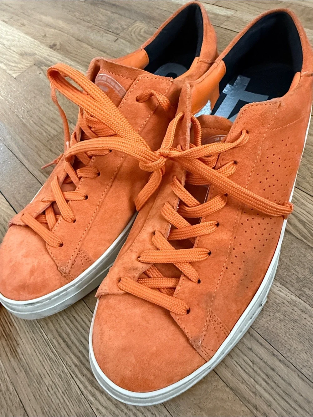 P448 Orange Suede Low-Top Sneakers